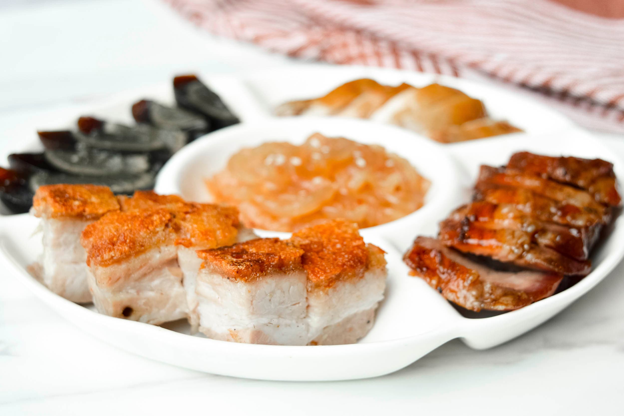 Crispy pork belly BBQ combination