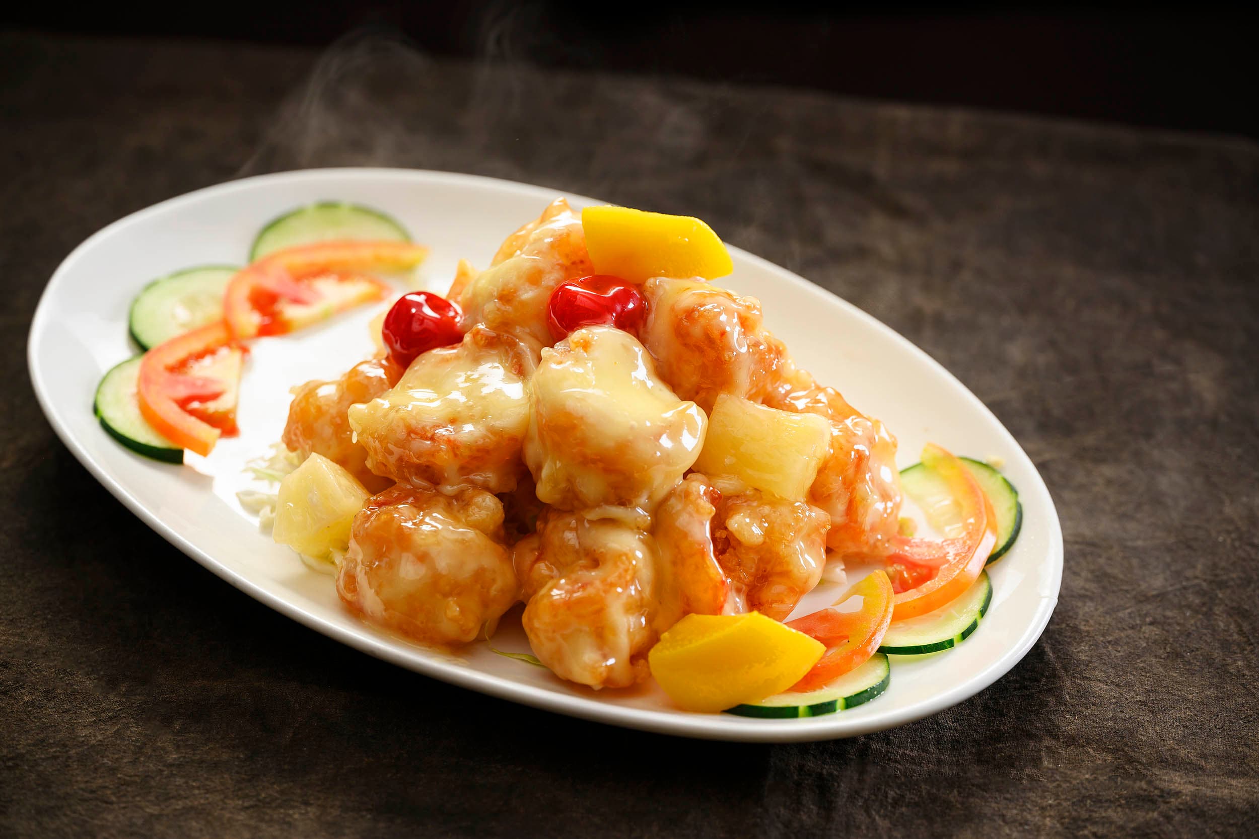Hot prawn salad