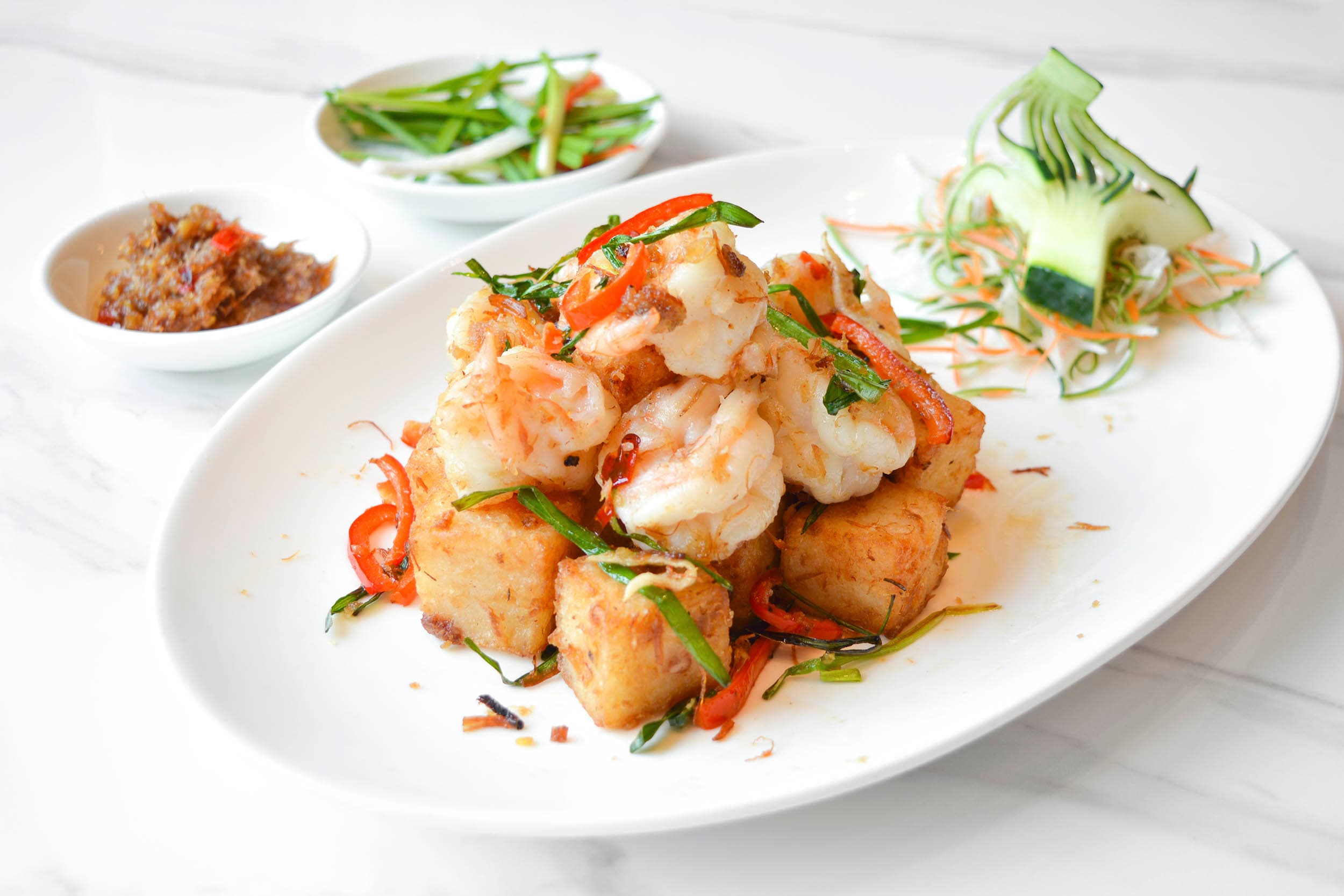 Wok-fried prawns in XO sauce